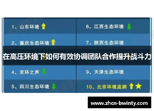 在高压环境下如何有效协调团队合作提升战斗力